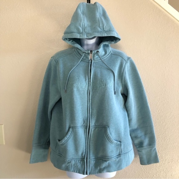 Carhartt Other - Carhartt Spell-Out Embroidered Full Zipper Hoodie Sweatshirt Size L12/14